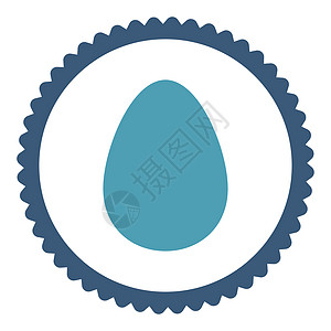 蛋扁青青和蓝色环形邮票图标形式数字青色细胞食物证书海豹早餐橡皮图片