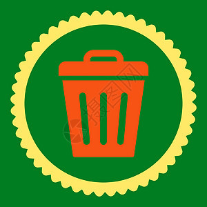 平平橙色和黄色的垃圾罐生态绿色垃圾箱背景橡皮环境回收站字形海豹回收图片