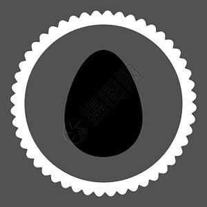 黑色和白彩蛋平面鸡蛋圆邮票图标细胞灰色橡皮早餐字形形式海豹食物证书背景背景图片