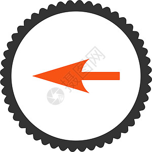 粉左箭平橙色和灰色圆形邮票图标运动海豹光标历史导航指针证书水平穿透力箭头图片
