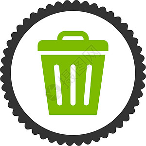 垃圾桶可平坦生态绿色和灰色绿色垃圾环境海豹图标邮票回收垃圾箱篮子回收站橡皮图片