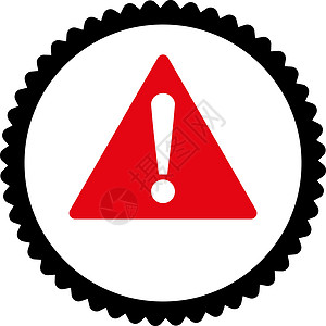 红色和黑色整形示警平板强化红色和黑色环面邮票图标警告字母感叹号问题橡皮注意力字形惊呼失败风险图片
