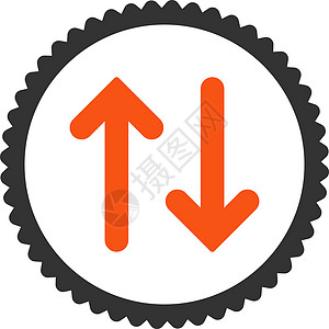 翻转平平橙色和灰色同步交换运动指针字形字拖导航倒置邮票方法图片