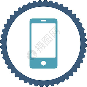 智能手机平淡青青和蓝色圆形邮票图标电脑青色细胞工具电子技术软垫通讯器监视器框架图片