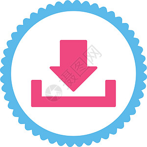 下载平平粉色和蓝色的双环邮票图标储蓄收件箱证书店铺保管箱字形箭头橡皮磁盘贮存图片