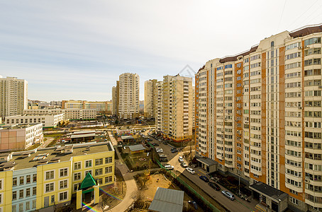 莫斯科现代住宅区现代高楼的现代化高层建筑生活玻璃地标住宅正方形摩天大楼技术风景城市街道图片