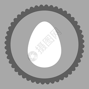 复活节彩蛋图标彩蛋平面暗灰色和白颜色环形邮票图标背景数字银色橡皮海豹细胞形式白色证书食物背景