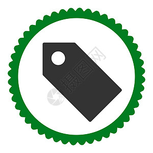 标签平面绿色和灰色 环印邮票图标操作闲暇实体指标橡皮邀请函贴纸物品夹子价格图片
