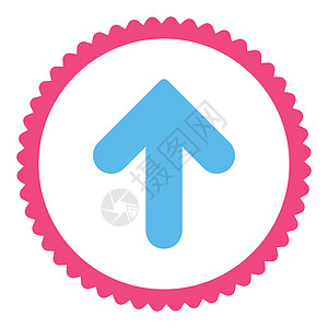 平平向上粉色和蓝色箭头环形邮票图标导航橡皮指针光标海豹生长证书运动图片