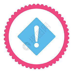 平平粉色和蓝色的圆周邮票图标出错注意力海豹惊呼菱形警报信号事故安全橡皮危险图片