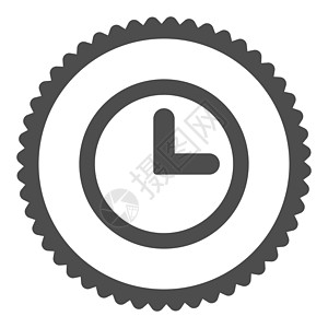 时钟平平灰色环圆邮票图标图片