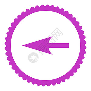 尖锐左向箭平紫色粉状彩色圆形邮票图标图片