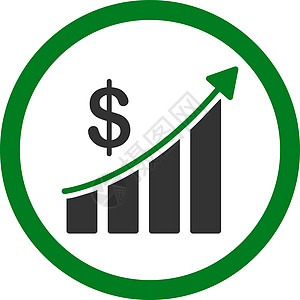 销售平版绿色和灰色绿色和灰颜色四向矢量图标数据统计成功利润字形销售量信息支付报告薪水图片