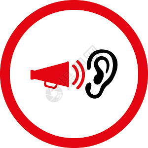 紫红色和黑色聚红和黑色的平板广告四向矢量图标说话警报公告收音机圆形体积放大器喇叭红色字形图片