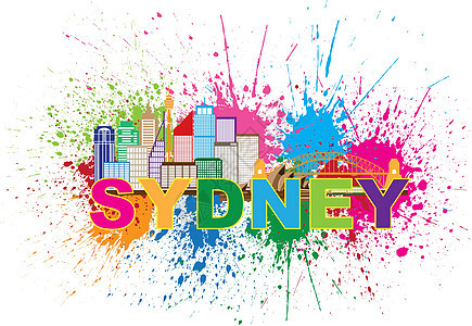 悉尼澳大利亚天线彩色闪光摘要说明图片
