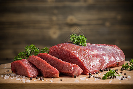 牛肉肉厨房肌肉营养绿色原油胡椒食物腰部鱼片红色图片