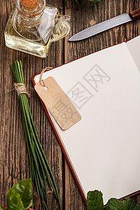 空白食谱书菜单桌子木头乡村空白木板烹饪食谱笔记本美食图片