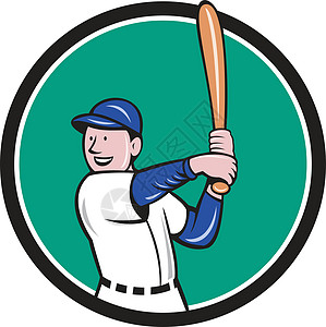 棒球球手击打史丹斯球圈姿势男性插图面糊玩家头盔击球圆圈姿态运动图片