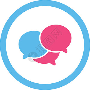 Webinar 平平粉色和蓝色字形说话邮政讯息网络短信博客标签研讨会气泡图片