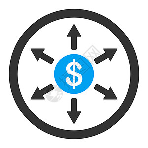 现金外出图标投资分支机构圆圈链接分发货币合作购物银行支出图片