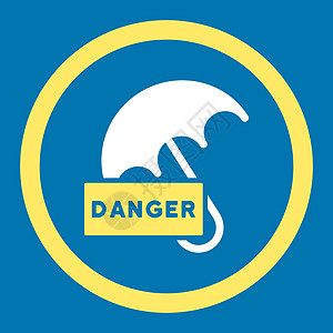 伞状图标字形背景蓝色阳伞警卫安全注意力配饰警告气象图片
