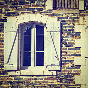 法语窗口快门文化住宅木头安全木板遗产历史性风格石头图片