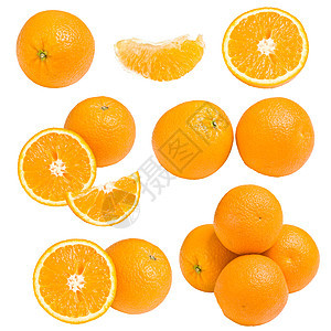 橙子收集食物水果团体橙子白色图片