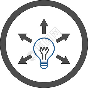 Idea 平板钴和灰色圆向量图标活力科学玻璃指导力量教育来源暗示头脑字形图片