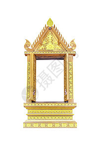 白色的Wooden Thai窗口图片