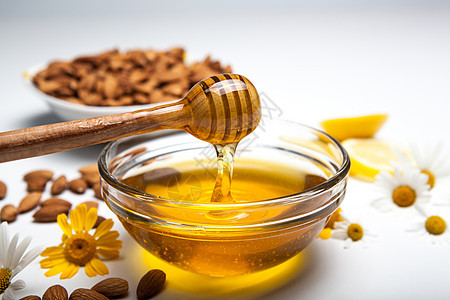 蜂蜜生命养蜂业杏仁厨房食物水果生活方式柠檬营养静物盘子图片