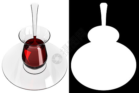 土耳其茶杯早餐芳香工作室玻璃棕色黑色勺子渠道款待杯子背景图片