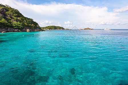 泰国穆高西米兰的蜜月湾蜜月风景波纹环境天空地平线热带景点蓝色旅游图片