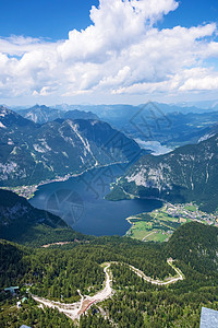 湖 Dachstein 的视图岩石山脉风景旅行手指假期远足平台土地高山图片