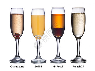 香槟鸡尾酒酒杯酒吧饮料皇家收藏白色长笛玻璃图片