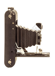 旧式折叠钟套滚动摄影机摄影电影人工制品风箱收藏品相机画幅胶卷镜片图片