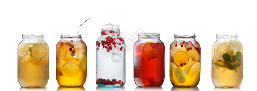 投放器中的冷饮料收藏香橼薄荷玻璃苏打喷雾器木槿排毒饮食柠檬图片