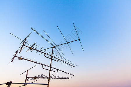 电视天线触角广播电气收音机器具蓝色信号编程传播技术图片
