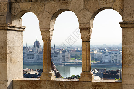 布达佩斯 从Buda一侧到Pest建筑场景地标红色旅游城市天线国家旅行害虫图片