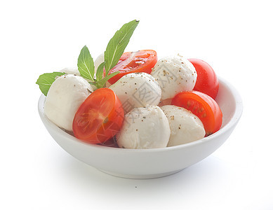 莫扎拉白色红色香料绿色生产盘子食物奶制品图片