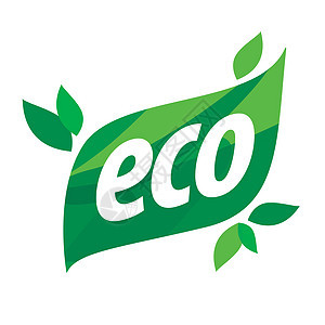 绿叶形式的生态矢量徽标图片