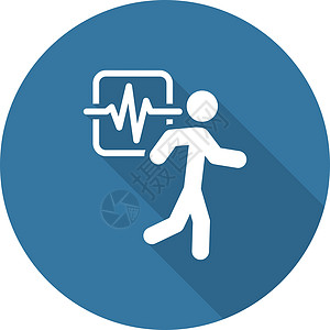 心肺运动和医疗服务图标 平面设计 长形图片