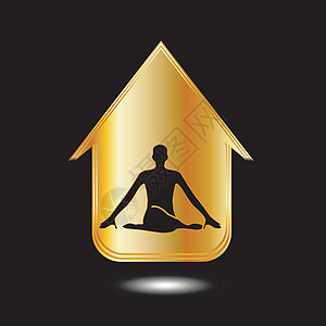 一个人在房子里冥想或做瑜伽冒充运动专注力量身体福利工作室活动训练青年图片