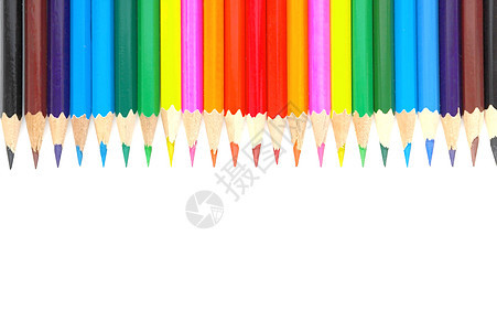设置彩色铅笔调色板棕色补给品商业绘画彩虹团体工具染色光谱图片