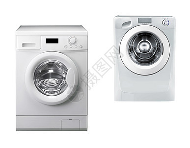 洗洗衣机洗衣店垫圈技术家务家庭纺纱白色工作机器洗衣机背景图片