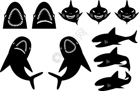 收集卡通风格的鲨鱼光影图集图片