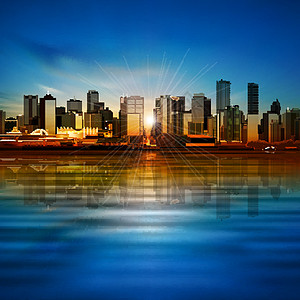 含有vancouver全景的抽象背景阴影建筑城市插图星星白色蓝色天际市中心景观图片