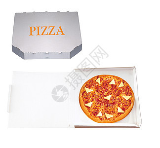 纸盒中的比萨饼三角形胡椒饮食蔬菜送货餐厅营养食物盐渍脆皮图片