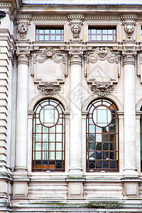 英国隆登砖和玻璃中的旧风扇房子办公室建筑学城市建筑棕褐色窗户历史阳台英语图片