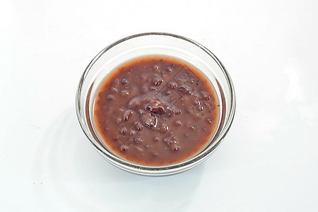 红豆甜点 汤白色蜜饯病菌核心玻璃杯子坚果勺子扁豆圣杯图片
