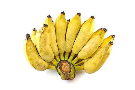 香蕉隔离白背景食物绿色白色农业黄色皮肤宏观热带背景图片